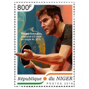2018 Niger Republic Dmitrij Ovtcharov Table Tennis Commemorative Stamp 800F